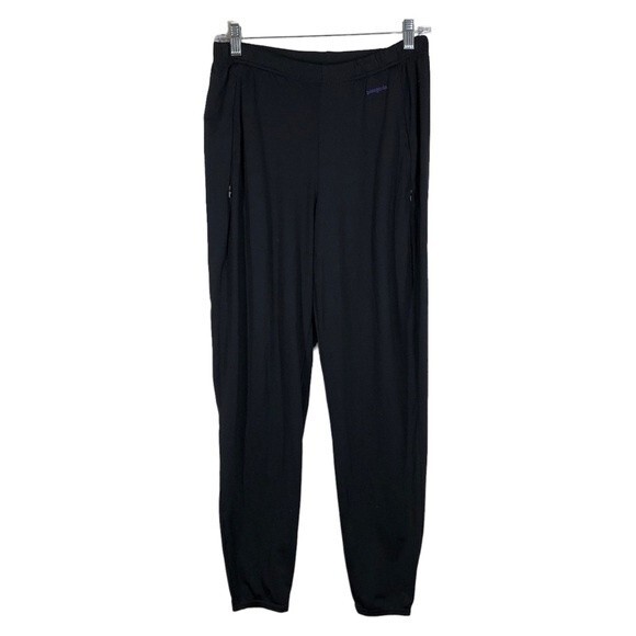 Patagonia Elastic Waist Nylon Spandex Pants Hiking Outdoor Base Layer Black S - Picture 1 of 9